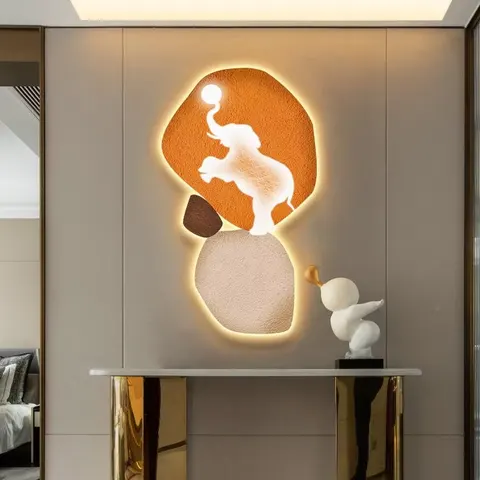 Modern Abstract Home Decoration Painting Vestibule Wall Living Room with Light Diamond Painting Porch Crystal Porcelain Mural