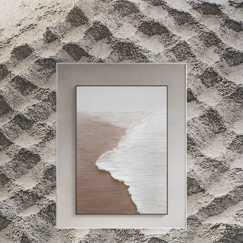 Modern Abstract Seaside Sand 3D Texture Handmade Oil Painting Custom Home Decoration Impasto Support Base Canvas Scenery