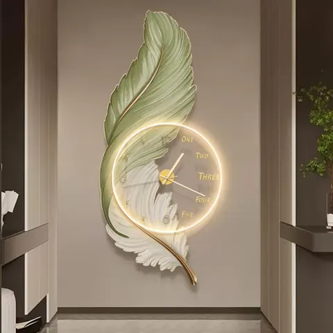 羽毛 单幅 装饰画 现代简约 玄关背景墙挂画 LED带灯画