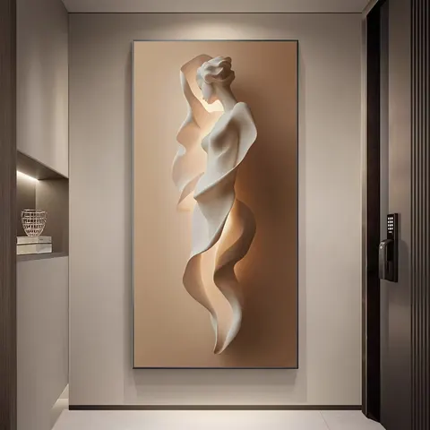 抽象 单幅 装饰画 现代简约 玄关背景墙挂画 晶瓷画