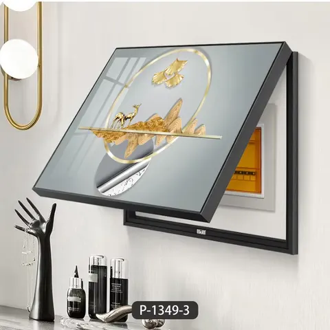 Modern Crystal Porcelain Wall Art Abstract Painting Living Room Background Wall Electric Meter Box Art Decor Painting
