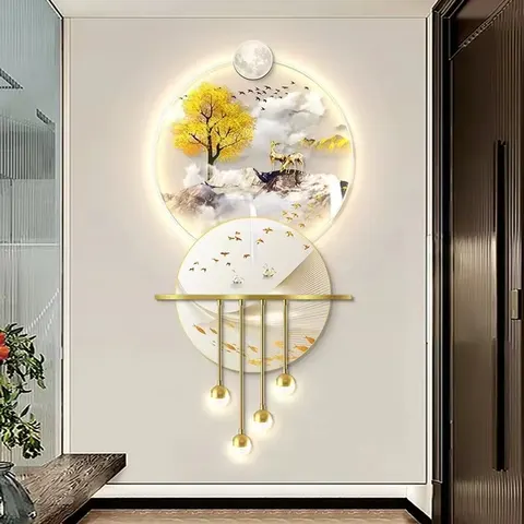 Modern Decorative Painting LED Crystal Porcelain Painting Acrylic LED Wall Art 3D Acrylic LED Art 3D Acrylic LED Wall Art