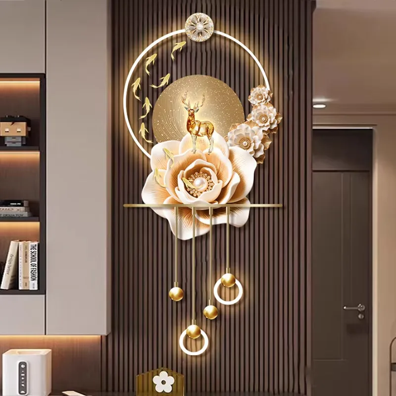 Modern Flowers Art Home Decor Painting Beside the TV Background Wall UV Engraving Acrylic LED Painting