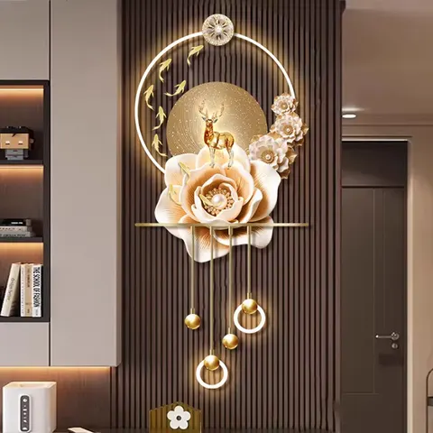 Modern Flowers Art Home Decor Painting Beside the TV Background Wall UV Engraving Acrylic LED Painting