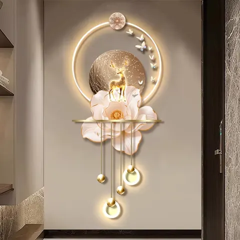 Modern Flowers Art Home Decor Painting Beside the TV Background Wall UV Engraving Acrylic LED Painting