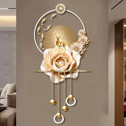 Modern Flowers Art Home Decor Painting Beside the TV Background Wall UV Engraving Acrylic LED Painting
