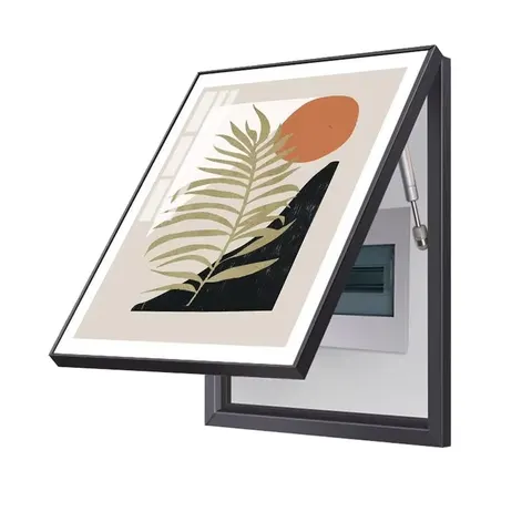 Modern Home Decor PS Framed Abstract Plants Print Electric Box Shielding Painting Punch Free Wall Art Weak Electricity Box Wall