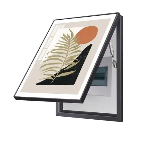 Modern Home Decor PS Framed Abstract Plants Print Electric Box Shielding Painting Punch Free Wall Art Weak Electricity Box Wall
