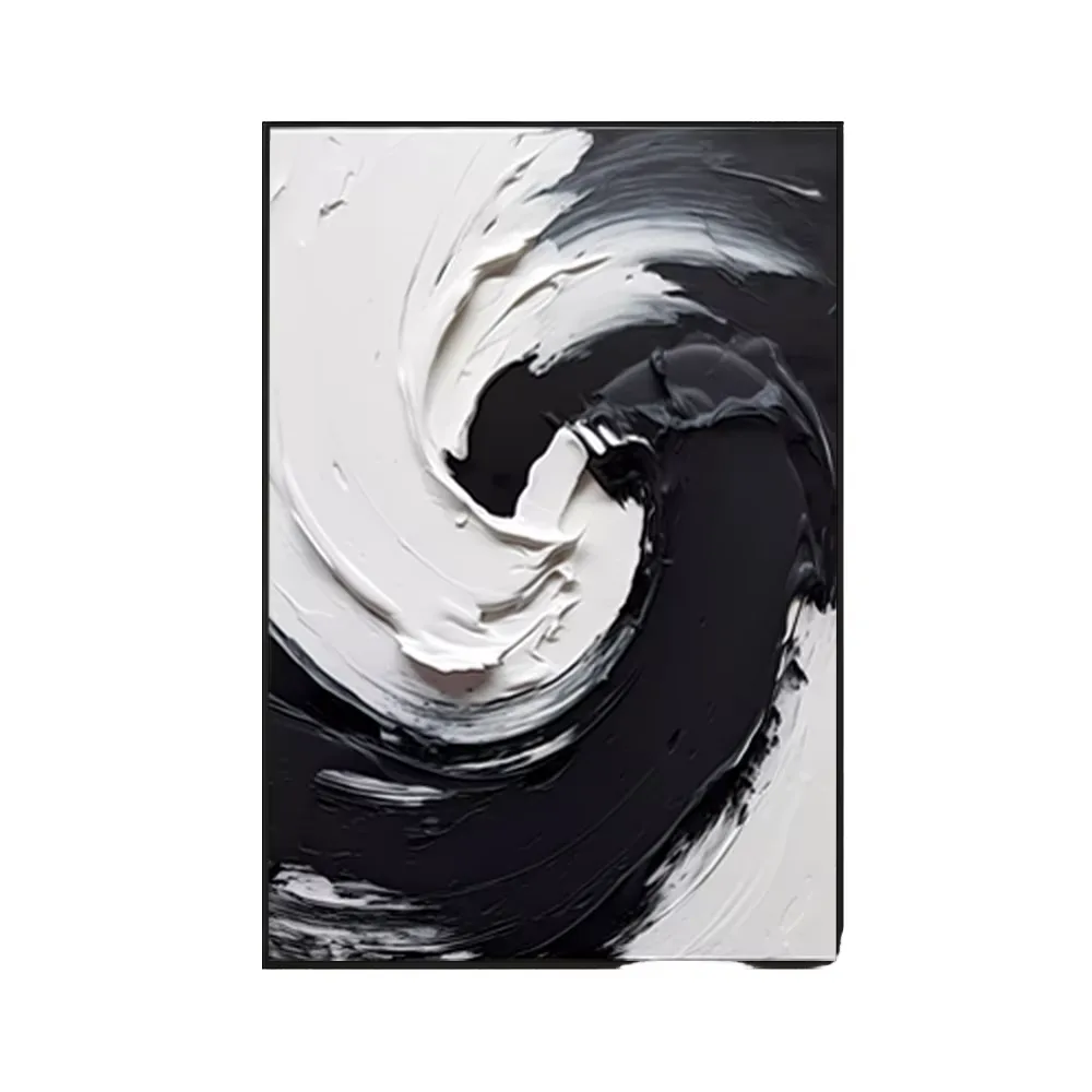 Modern Home Decoration Abstract Wall Art Mural Canvas Black & White Hand Painted Watercolor Digital Printing Still Life Frame