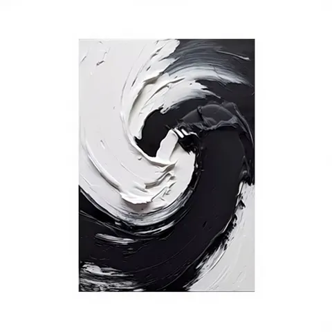 Modern Home Decoration Abstract Wall Art Mural Canvas Black & White Hand Painted Watercolor Digital Printing Still Life Frame