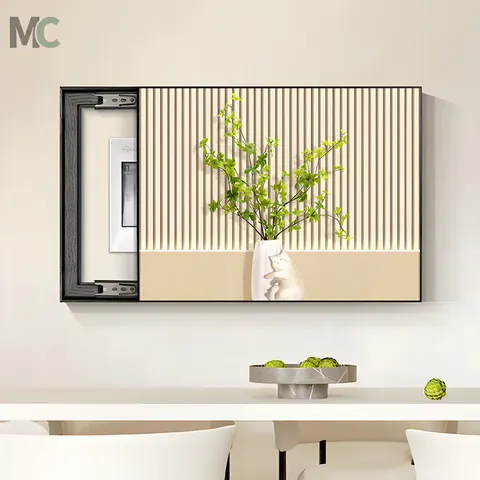 Modern Home Green Plant Electric Box Cover Art Decor Painting Restaurant Background Wall Total Switch Crystal Porcelain Painting