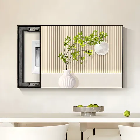 Modern Home Green Plant Electric Box Cover Art Decor Painting Restaurant Background Wall Total Switch Crystal Porcelain Painting