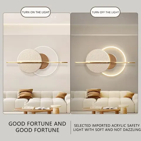 Modern Light Luxury Living Room Sofa Background Wall Art Decor Painting Three-dimensional Sandstone LED Painting