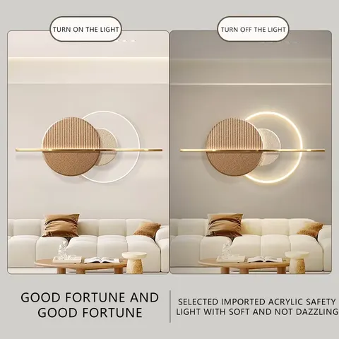 Modern Light Luxury Living Room Sofa Background Wall Art Decor Painting Three-dimensional Sandstone LED Painting