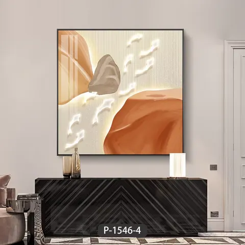 Modern Light Luxury Nine Fish Picture Porch Wall Art Home Decor Painting square Aluminum Alloy Frame Crystal Porcelain Painting