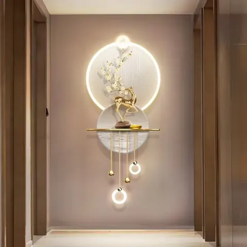 Modern Light Luxury Porch Money Tree Decorative Painting 3D Acrylic Led Art Acrylic Led Wall Art 3D Acrylic Led Wall Art