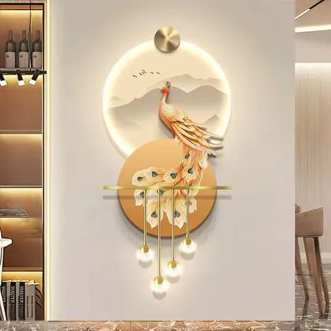 植物 单幅 装饰画 轻奢风 玄关背景墙挂画 LED带灯画