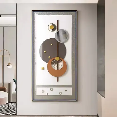 Modern Light Luxury Porch Wall Decor Painting Atmospheric Gold Money Leaf Elk 3D Stereo in Kind Hang a Painting