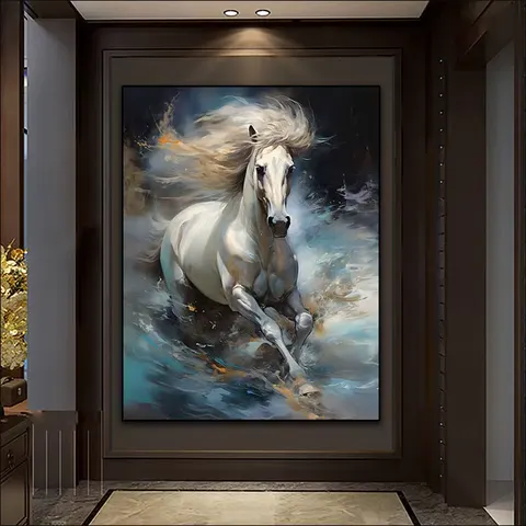 动物 单幅 装饰画 轻奢风 餐厅背景墙挂画 晶瓷画
