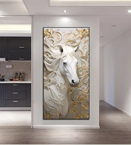 动物 单幅 装饰画 轻奢风 书房背景墙挂画