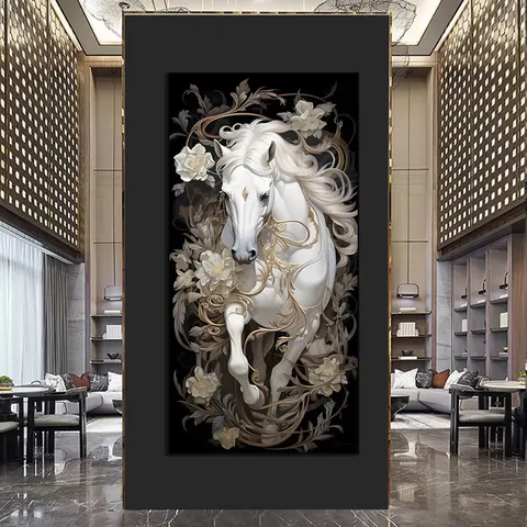 动物 单幅 装饰画 轻奢风 书房背景墙挂画