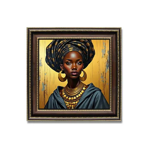 Modern Living Room Bedroom Home Decor Paintings Canvas Print African Queen Tribal Girl Black Woman Figure Portrait