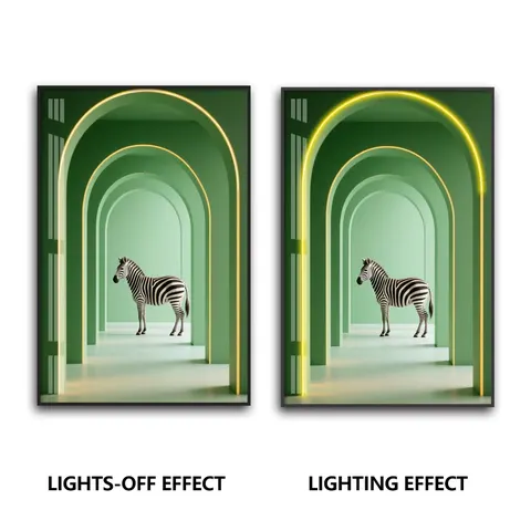 Modern Living Room Home Decor Paintings Art Extend Space Neon Light Glowed LED Painting