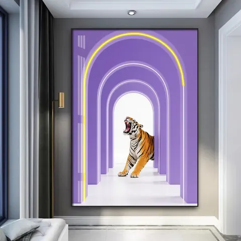 Modern Living Room Home Decor Paintings Art Extend Space Neon Light Glowed LED Painting