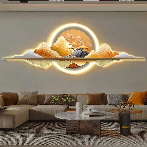 Modern Living Room Sofa Background Wall Art Decor Painting Horizontal LED Painting Glow Bedroom Bedside Painting