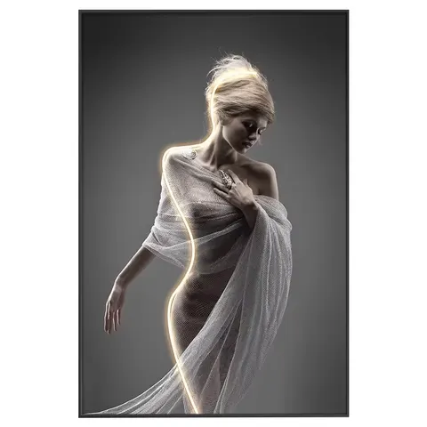 Modern Living Room Sofa Background Wall Art Decor Painting Corridor Yoga Luxury Woman Led Glow Painting