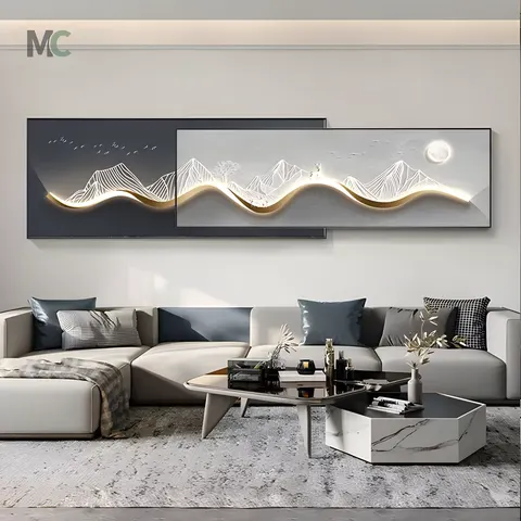 Modern Living Room Wall Art Home Decor Painting Elephant Sofa Background Wall Superimposed Crystal Porcelain Painting