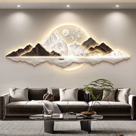 Modern Luxury Atmosphere Wall Surface Mural Painting Sofa Background Wall UV Engraving Acrylic LED Paintings