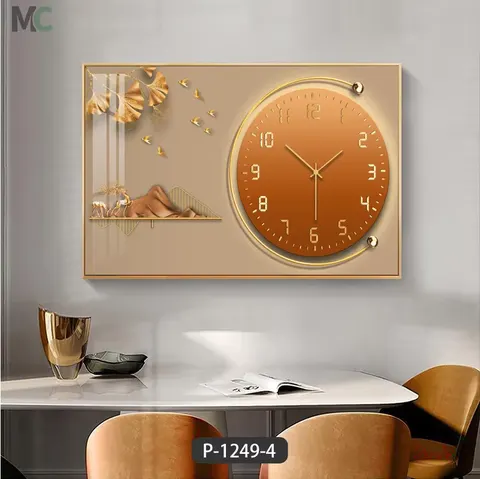 Modern Luxury Crystal Porcelain Decorative Painting Block Meter Box with Clock for Home and Restaurant Wall Murals Decor