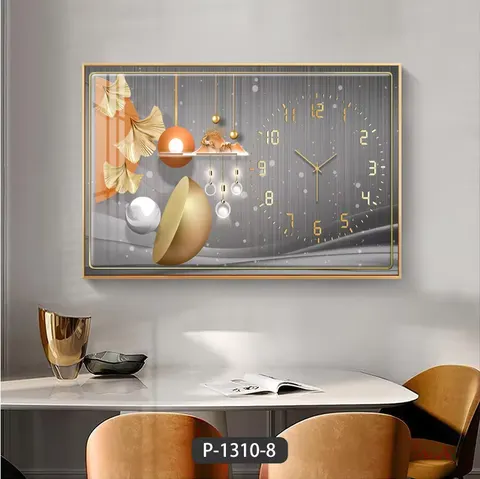 Modern Luxury Crystal Porcelain Decorative Painting Block Meter Box with Clock for Home and Restaurant Wall Murals Decor