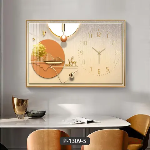 Modern Luxury Crystal Porcelain Decorative Painting Block Meter Box with Clock for Home and Restaurant Wall Murals Decor