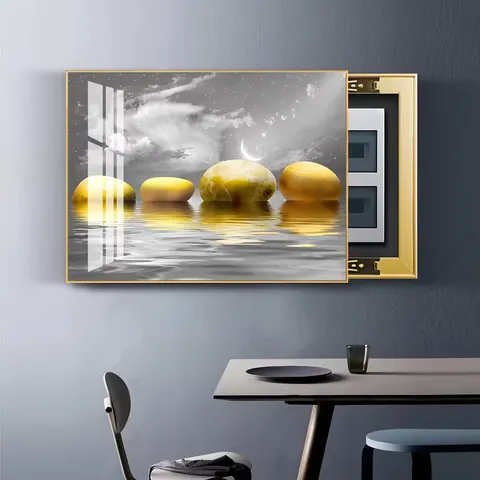 Modern Luxury Electric Box Cover Crystal Porcelain Art Decor Painting Custom Restaurant Background Wall Home Decor Paintings