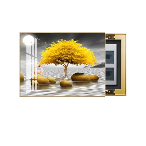 Modern Luxury Electric Box Cover Crystal Porcelain Art Decor Painting Custom Restaurant Background Wall Home Decor Paintings