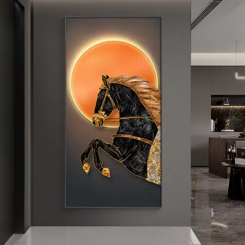 Modern Luxury Elegance Entrance Hall Art Home Furnishings Decorative Paintings LED Crystal Porcelain Paintings