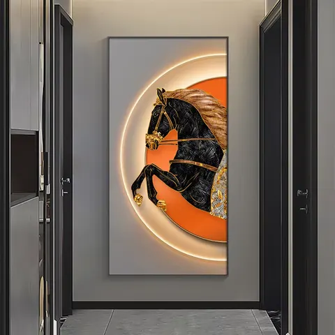 Modern Luxury Elegance Entrance Hall Art Home Furnishings Decorative Paintings LED Crystal Porcelain Paintings