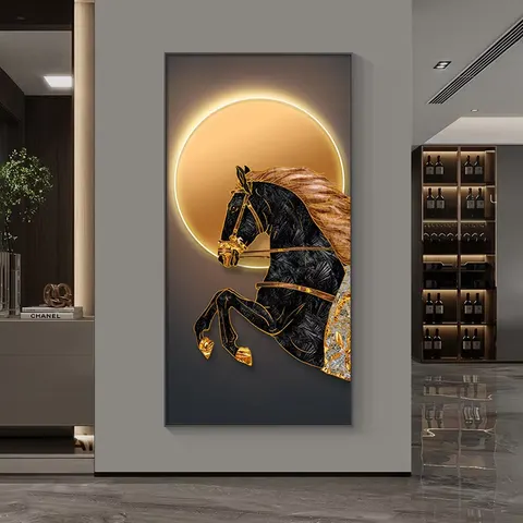 Modern Luxury Elegance Entrance Hall Art Home Furnishings Decorative Paintings LED Crystal Porcelain Paintings