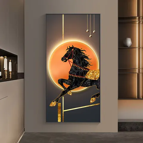 Modern Luxury Elegance Entrance Hall Art Home Furnishings Decorative Paintings LED Crystal Porcelain Paintings