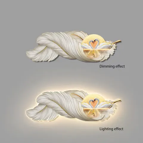 Modern Luxury Elegance Living Room Sofa Background Wall Art Decor Painting UV Engraving Feathers Crystal Porcelain Painting