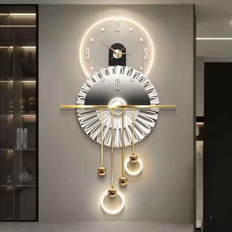 Modern Luxury Entrance Hall Home Decor Paintings Metal Pendant Three-dimensional Glowed Acrylic LED Painting
