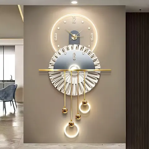 Modern Luxury Entrance Hall Home Decor Paintings Metal Pendant Three-dimensional Glowed Acrylic LED Painting