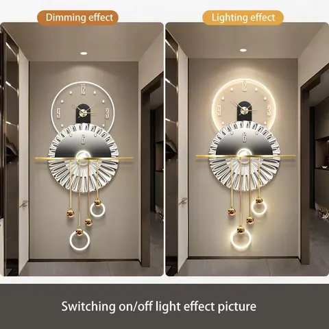 Modern Luxury Entrance Hall Home Decor Paintings Metal Pendant Three-dimensional Glowed Acrylic LED Painting
