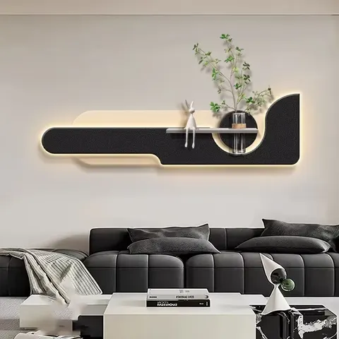 Modern Luxury Living Room Art Decor Led Painting Minimalism Sofa Background Wall Three-dimensional Sandstone Mural