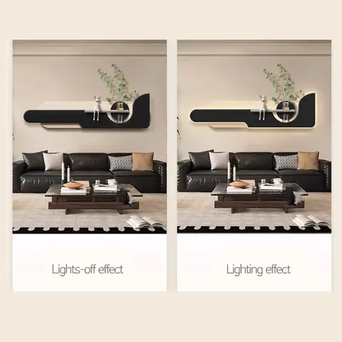 Modern Luxury Living Room Art Decor Led Painting Minimalism Sofa Background Wall Three-dimensional Sandstone Mural