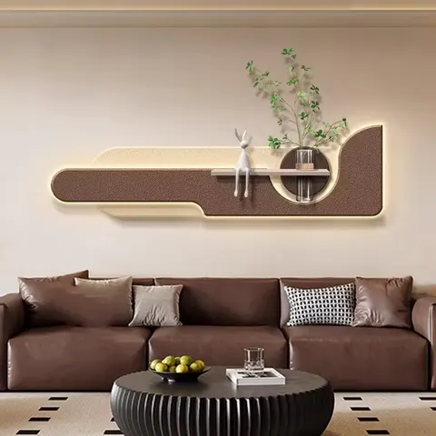 Modern Luxury Living Room Art Decor Led Painting Minimalism Sofa Background Wall Three-dimensional Sandstone Mural