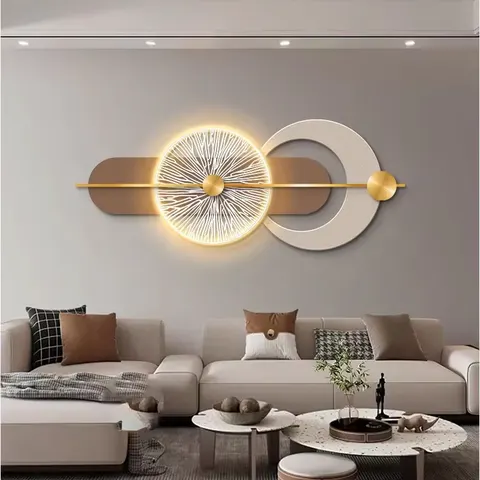 抽象 单幅 装饰画 轻奢风 客厅背景墙挂画 LED带灯画