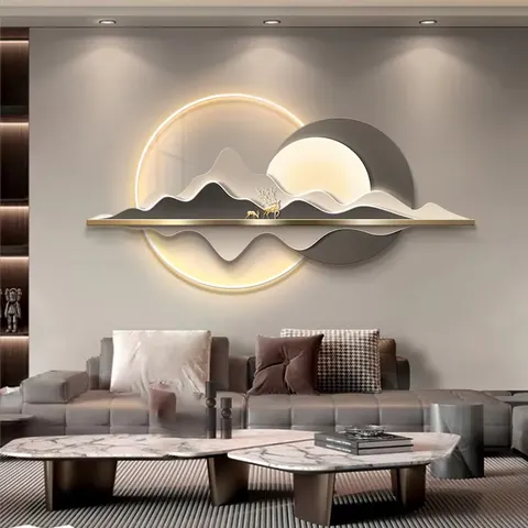 Modern Luxury Living Room Art Home Decor Painting UV Engraving Sofa Background Wall Glowed Acrylic Led Painting